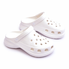 Papuci de spumă Crocs pe o talpă groasă Katniss albă 1