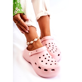 Papuci de damă cu spumă Crocs Pink Coline roz 4