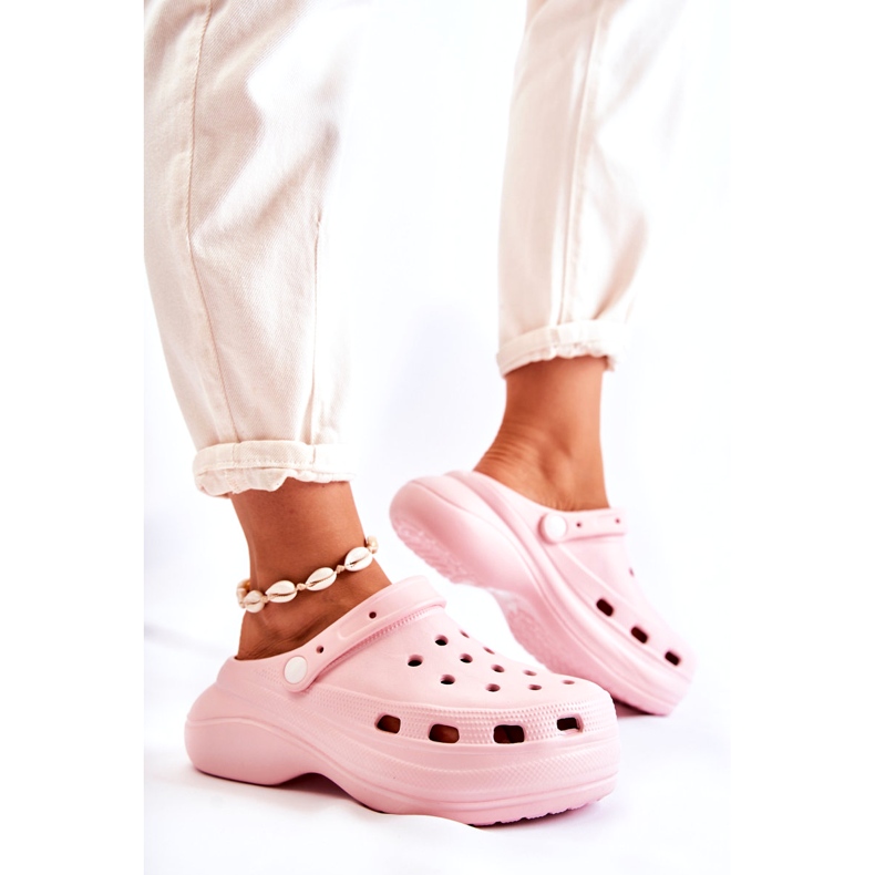 Papuci de damă cu spumă Crocs Pink Coline roz 3