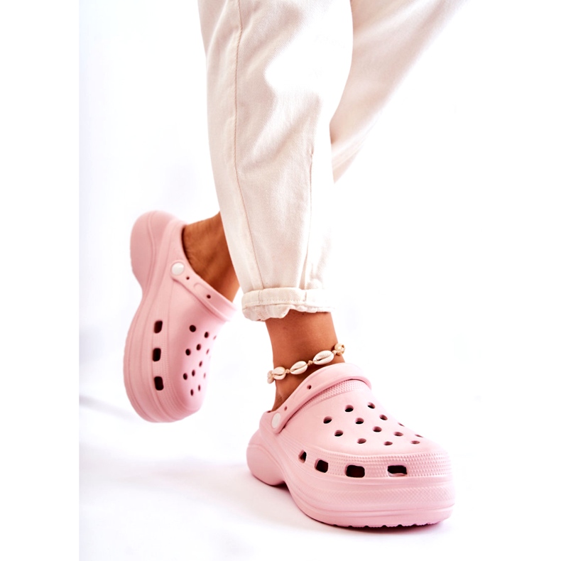 Papuci de damă cu spumă Crocs Pink Coline roz 2