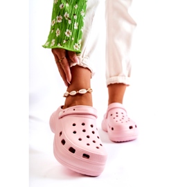 Papuci de damă cu spumă Crocs Pink Coline roz 1