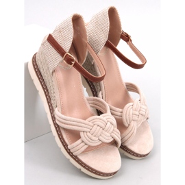 Sandale cu pană Tedder Beige bej 1 Sandale cu pană Tedder Beige bej 1