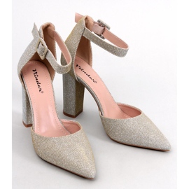 Pompe cu toc bloc iridescent Midnight LT.GOLD de aur 1