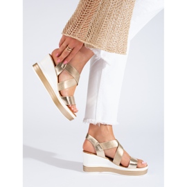 Sandale cu pană aurii Shelovet de aur 1 Sandale cu pană aurii Shelovet de aur 1