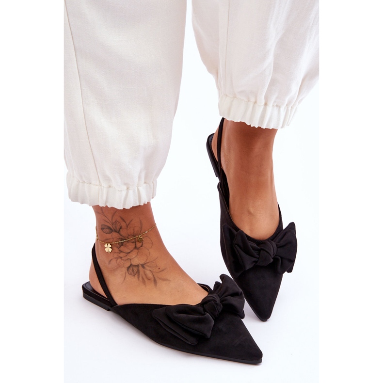 Balerini Slip-On Damă Cu Fundă Negru Nadine 2 Balerini Slip-On Damă Cu Fundă Negru Nadine 2