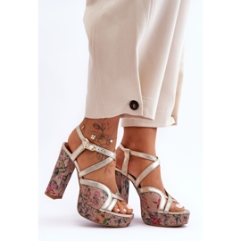 Sandale Piele Pe Tocuri Maciejka 06084-25 Aur de aur 1