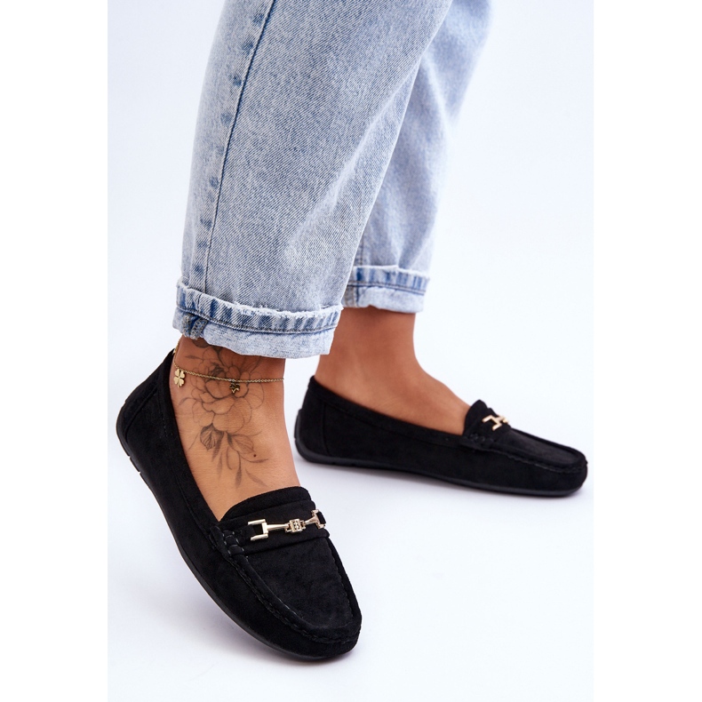 Mocasini clasici din piele intoarsa pentru dama Corinell negru 1 Mocasini clasici din piele intoarsa pentru dama Corinell negru 1