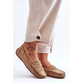 Mocasini din piele intoarsa de dama maro Lenvie 1