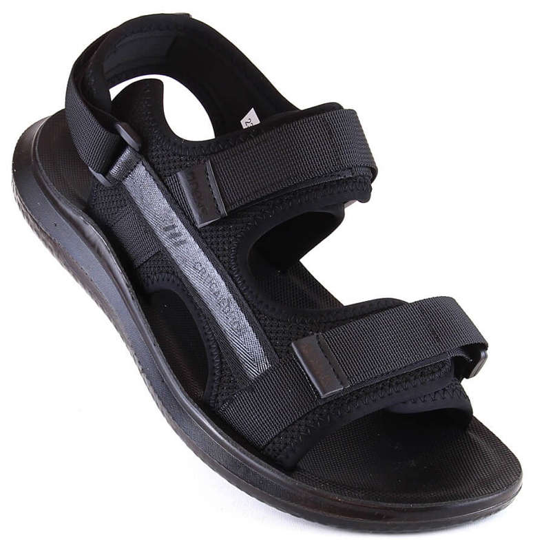 Sandale sport negre pentru bărbați cu Velcro News 23MN02-5801 negru 1