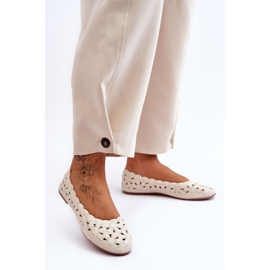 PE1 Balerina lucioasă ajurata pentru femei, vizionară, bej 1