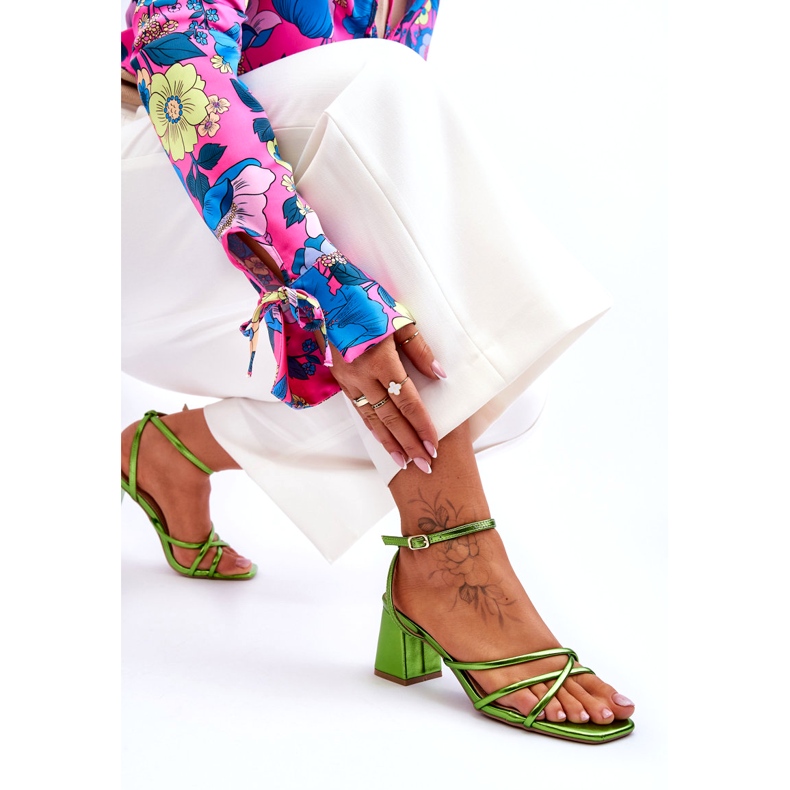 Sandale cu toc înalt Felisa verzi la modă verde 5