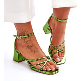 Sandale cu toc înalt Felisa verzi la modă verde 3
