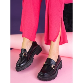 Mocasini de dama Black Shelovet din piele ecologica negru 1