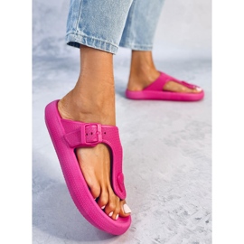 Șlapi Sadier Fuchsia din spumă moale roz 3