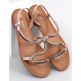 Sandale cu cristale Adani Gold de aur 1