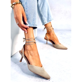 Ciorapi cu toc deschis Cordier Khaki bej 2
