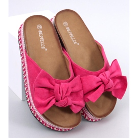 Papuci cu fundă cu talpă înaltă Delair Fuchsia roz 1