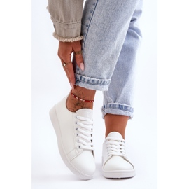 PE1 Tenisi clasici din piele de damă alb nelimitat 2