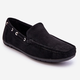 Mocasini cu slip-on din piele intoarsa pentru barbati Rayan negru 1