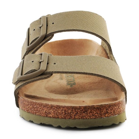Diapozitive decolorate din pânză vegană Birkenstock Rivet Logo 1023958 verde 1