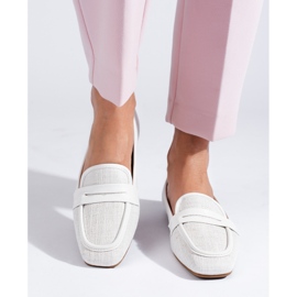 Mocasini Shelovet albi eleganti de dama 1