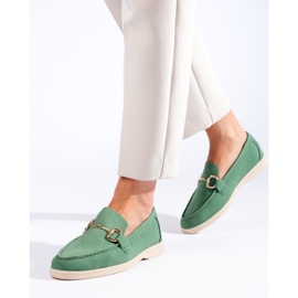 Pantofi dama din piele intoarsa verde Shelovet 1 Pantofi dama din piele intoarsa verde Shelovet 1