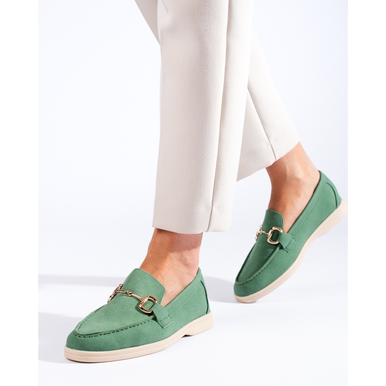 Pantofi dama din piele intoarsa verde Shelovet 1 Pantofi dama din piele intoarsa verde Shelovet 1