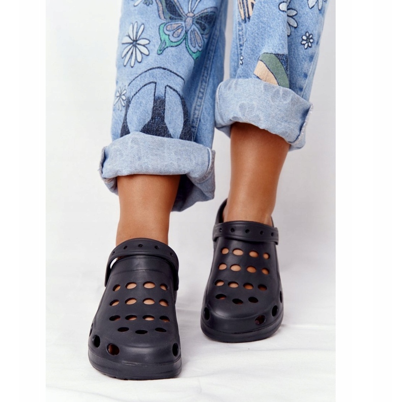 Flameshoes Papuci de spumă neagră pentru femei Eva Black negru 4