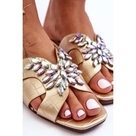 Papuci Cu Pietre Decorative S.Barski 617-22 Aur de aur 2