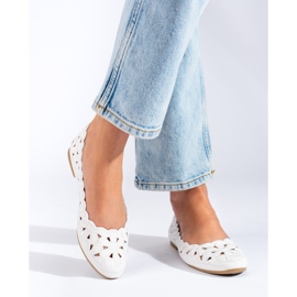 Balerini albi Shelovet de damă ajurat 1