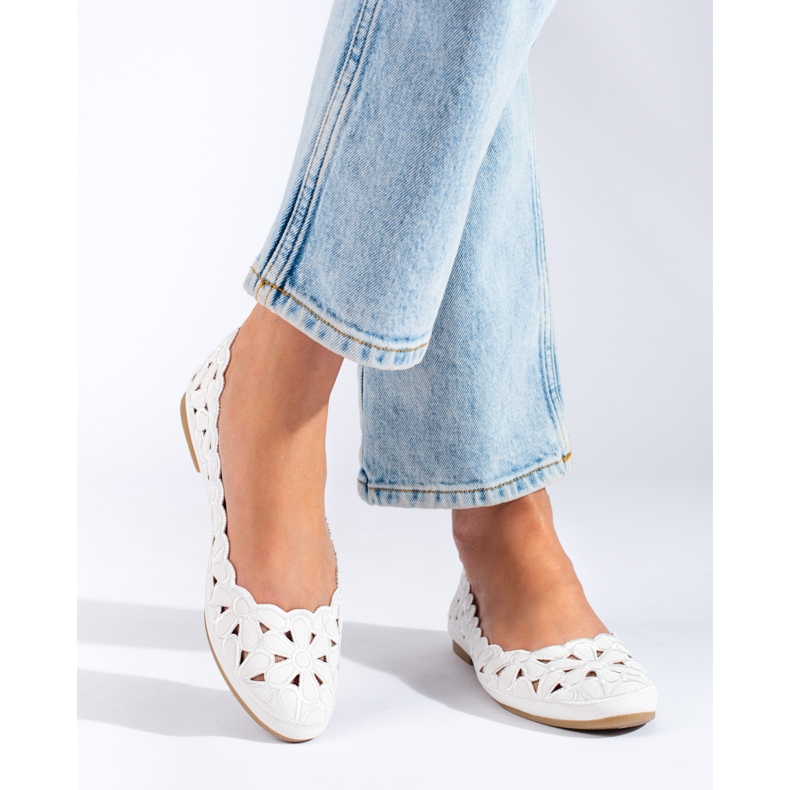 Balerini albi Shelovet de damă ajurat 1