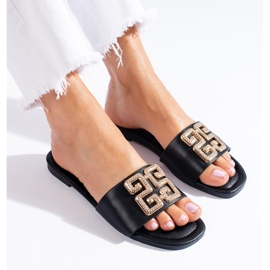 Papuci eleganti de dama Shelovet negri negru 1