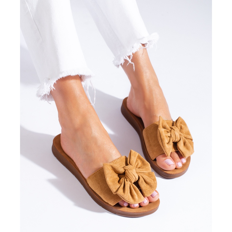 Sandale de damă maro cu fundă Shelovet 2