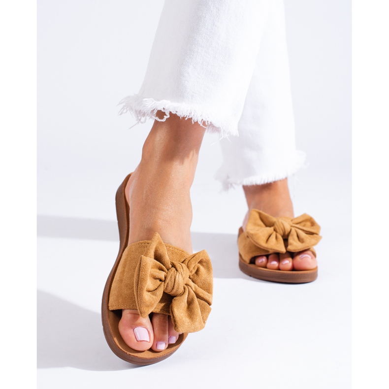 Sandale de damă maro cu fundă Shelovet 1