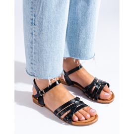 Sandale plate de dama Shelovet negre negru 1