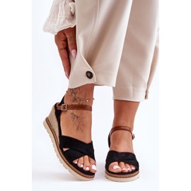 Sandale cu pană din piele întoarsă ușoară Celine negre negru 1