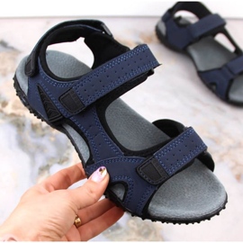 Sandale sport American Club W AM929B bleumarin cu velcro 1