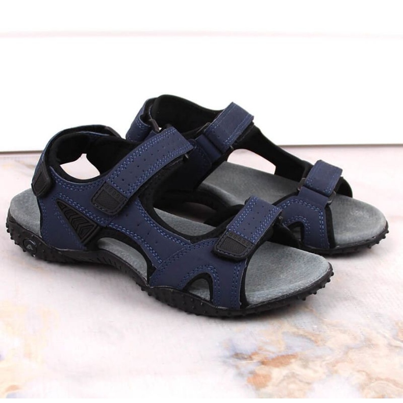 Sandale sport American Club W AM929B bleumarin cu velcro 2