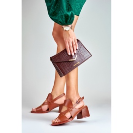 La.Fi Sandale stiletto din piele maro 2