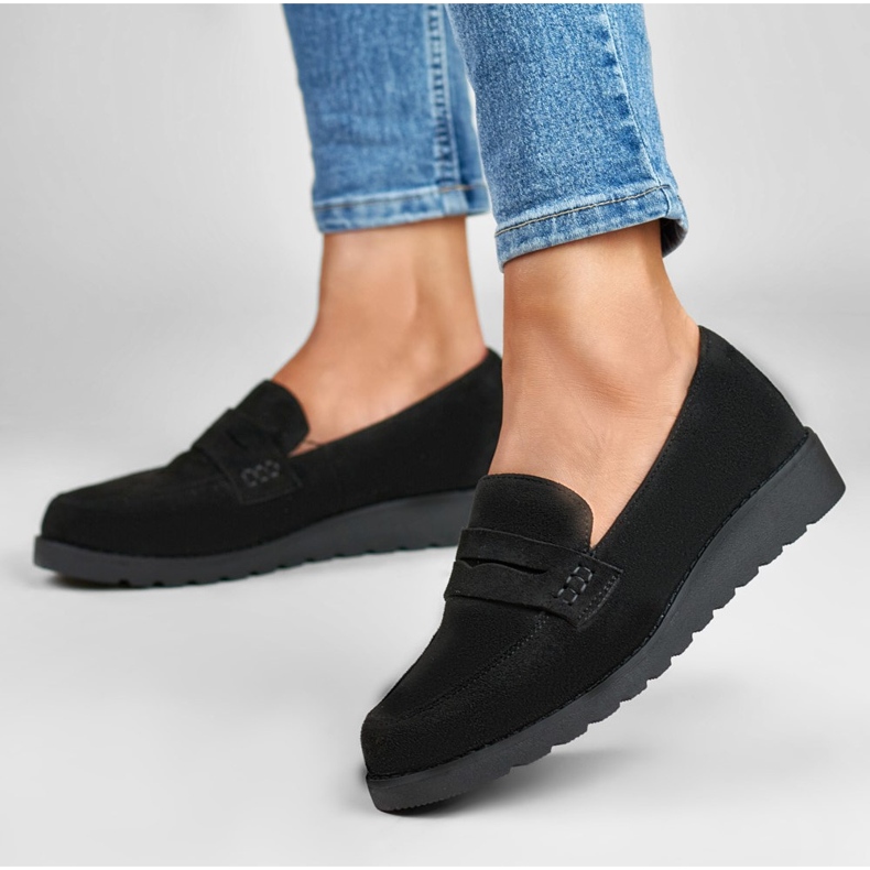 La.Fi Pantofi clasici de piele intoarsa neagra negru 1