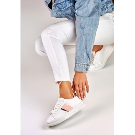 Pantofi sport de damă strălucitori alb 1