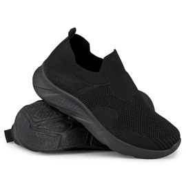 Pantofi sport negri cu slip-on negru 1 Pantofi sport negri cu slip-on negru 1