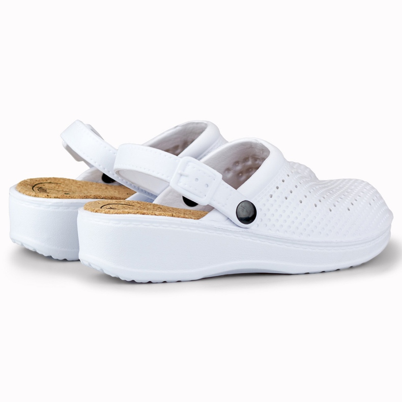 Papuci confortabili de dama cu degetele acoperite alb 1