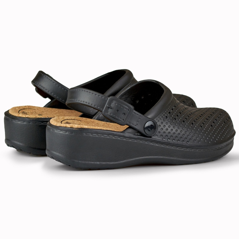 Papuci confortabili de dama cu degetele acoperite negru 1