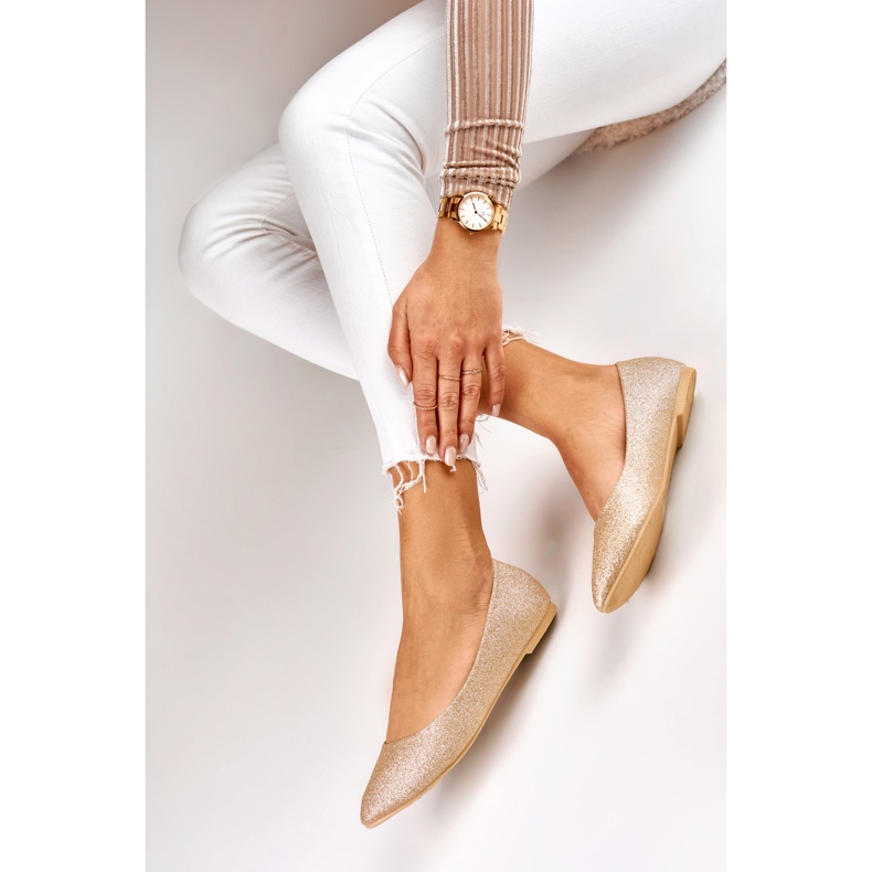 Balerini de damă aurii strălucitori de aur 1