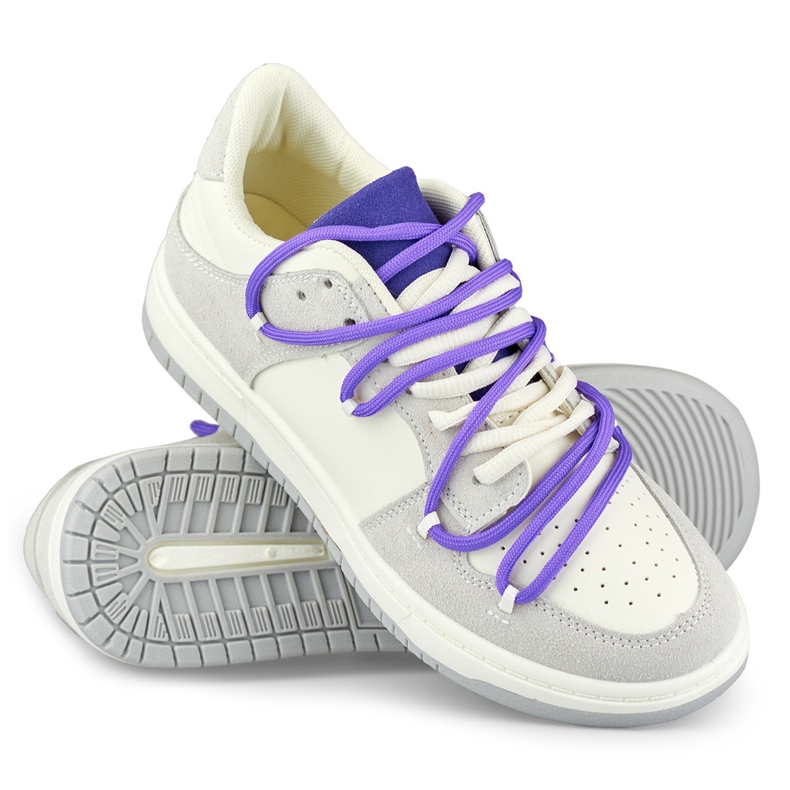 Adidași de damă cu șireturi mov alb 1 Adidași de damă cu șireturi mov alb 1