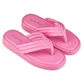 Șlapi de damă pe platforma fucsia roz 1