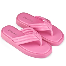 Șlapi de damă pe platforma fucsia roz 6