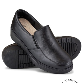 Mocasini confortabili de dama din piele ecologica neagra negru 1 Mocasini confortabili de dama din piele ecologica neagra negru 1