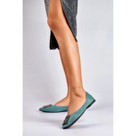 Balerini de dama eleganti cu decor verde 2 Balerini de dama eleganti cu decor verde 2